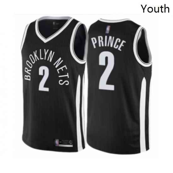 Youth Brooklyn Nets 2 Taurean Prince Swingman Black Basketball Jersey City Edition